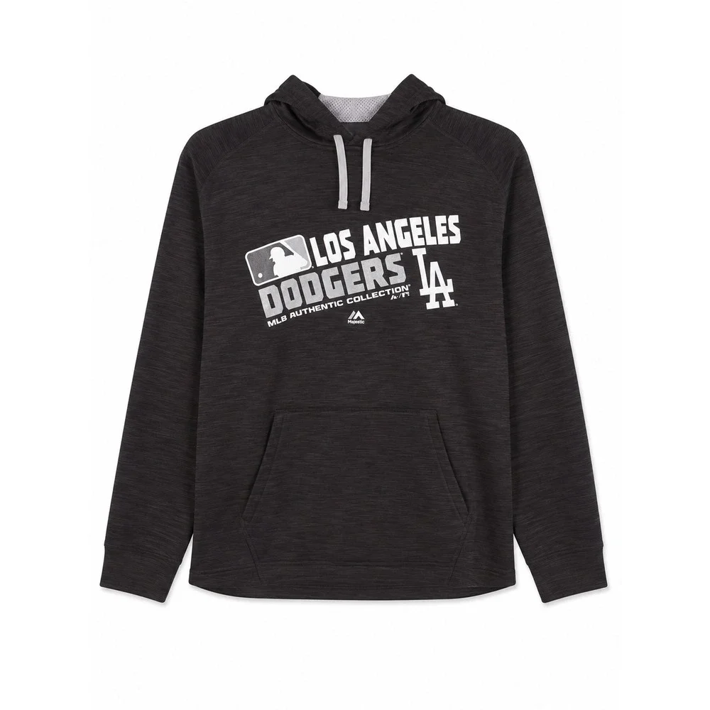 Majestic Los Angeles Dodgers MLB Authentic Collection Hoodie Gray Mens Medium